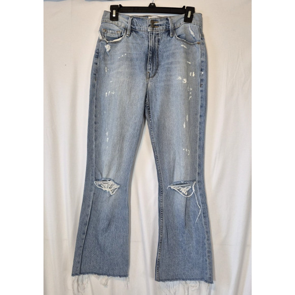 FRAME Womens Heritage Sylvie Kick Boot Raw-Edge Jeans in Stunt 27 - Picture 3 of 7